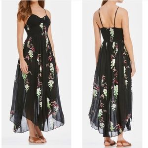 Free People Floral Print Smocked Maxi Dress